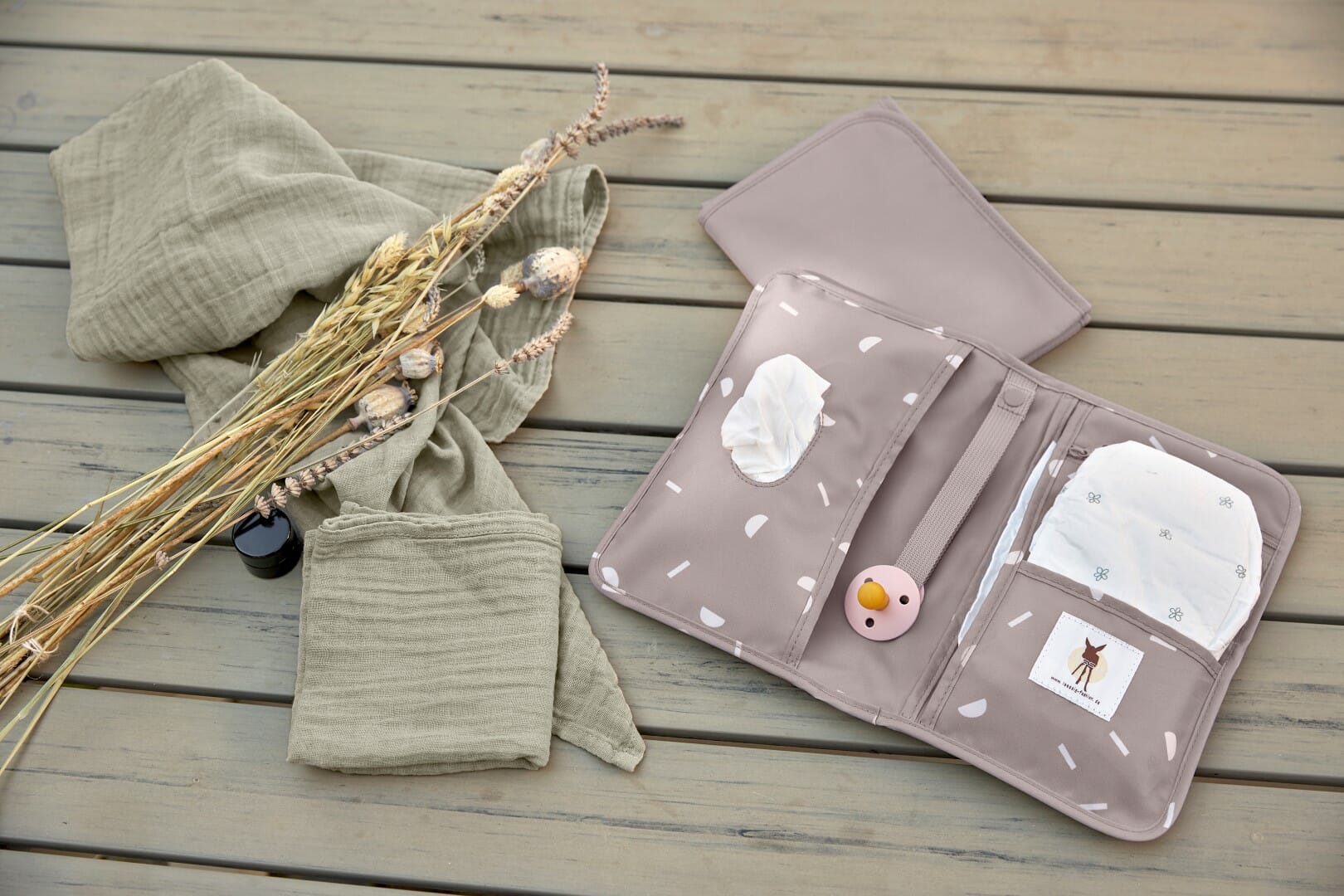 Lässig CAS Torbica za previjanje Blocks sivo bež - Slika 4