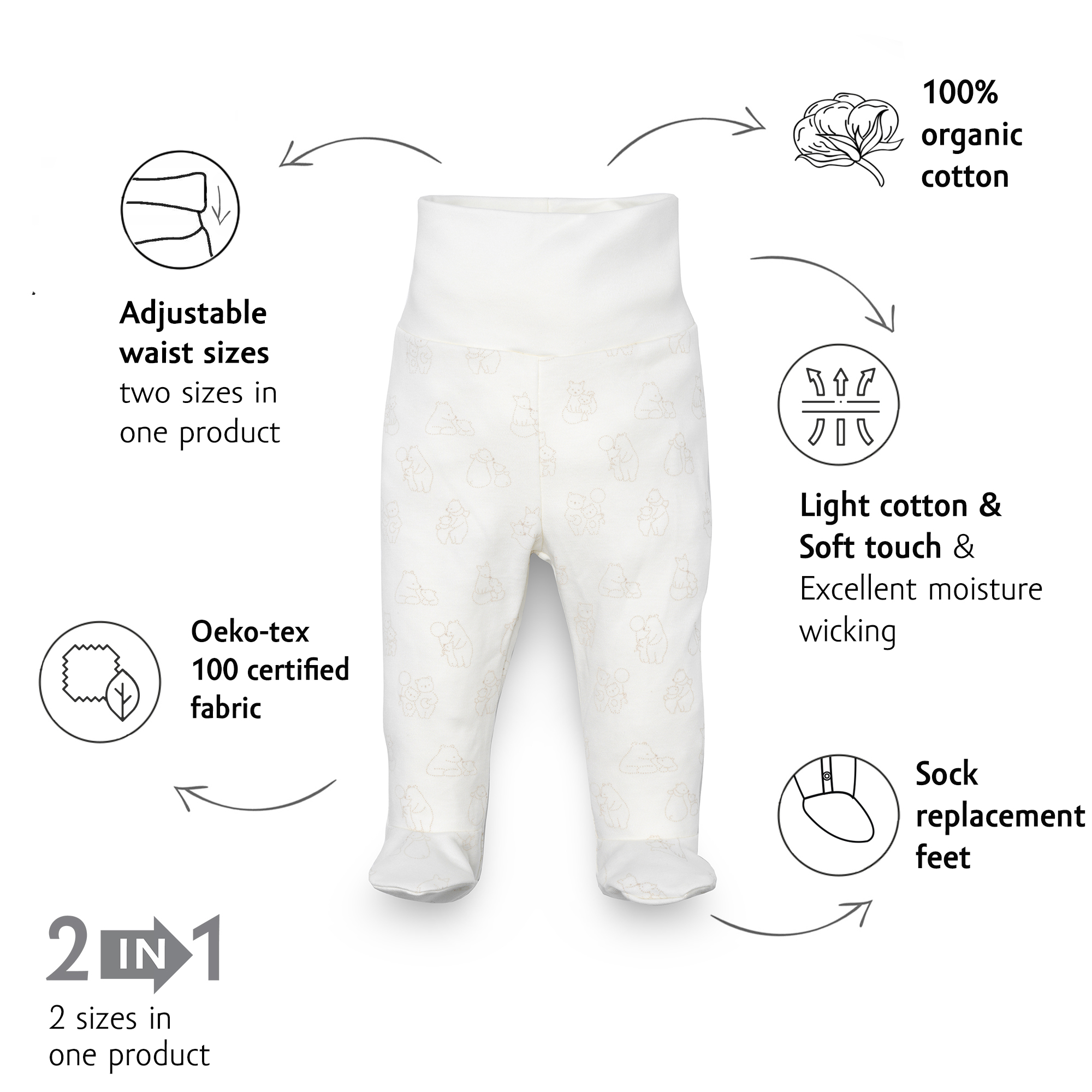 Kenguru Gold Hlačice za bebe "full-print" 50-56 - Slika 2