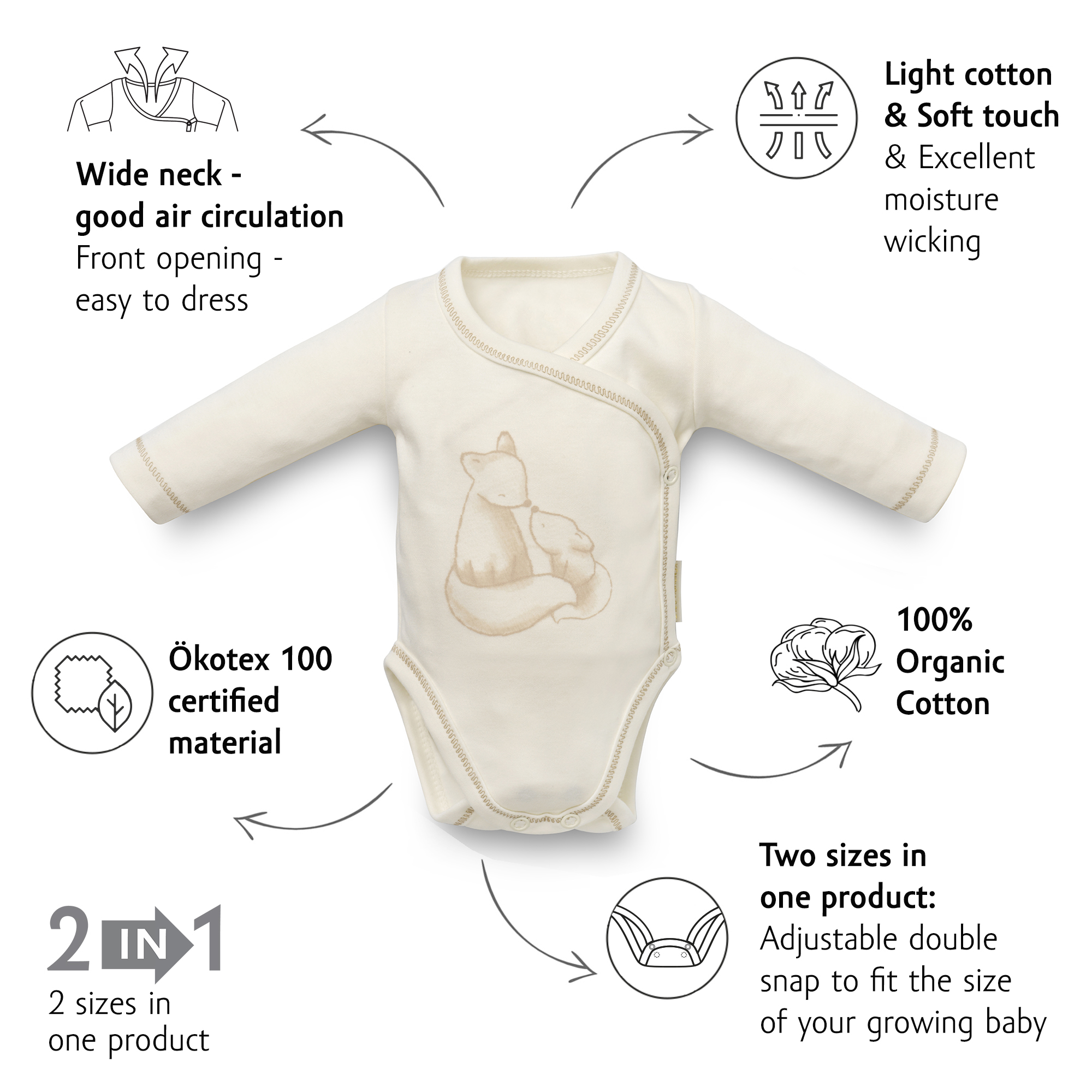 Kenguru Gold Body benkica "fox" 56-62 - Slika 2