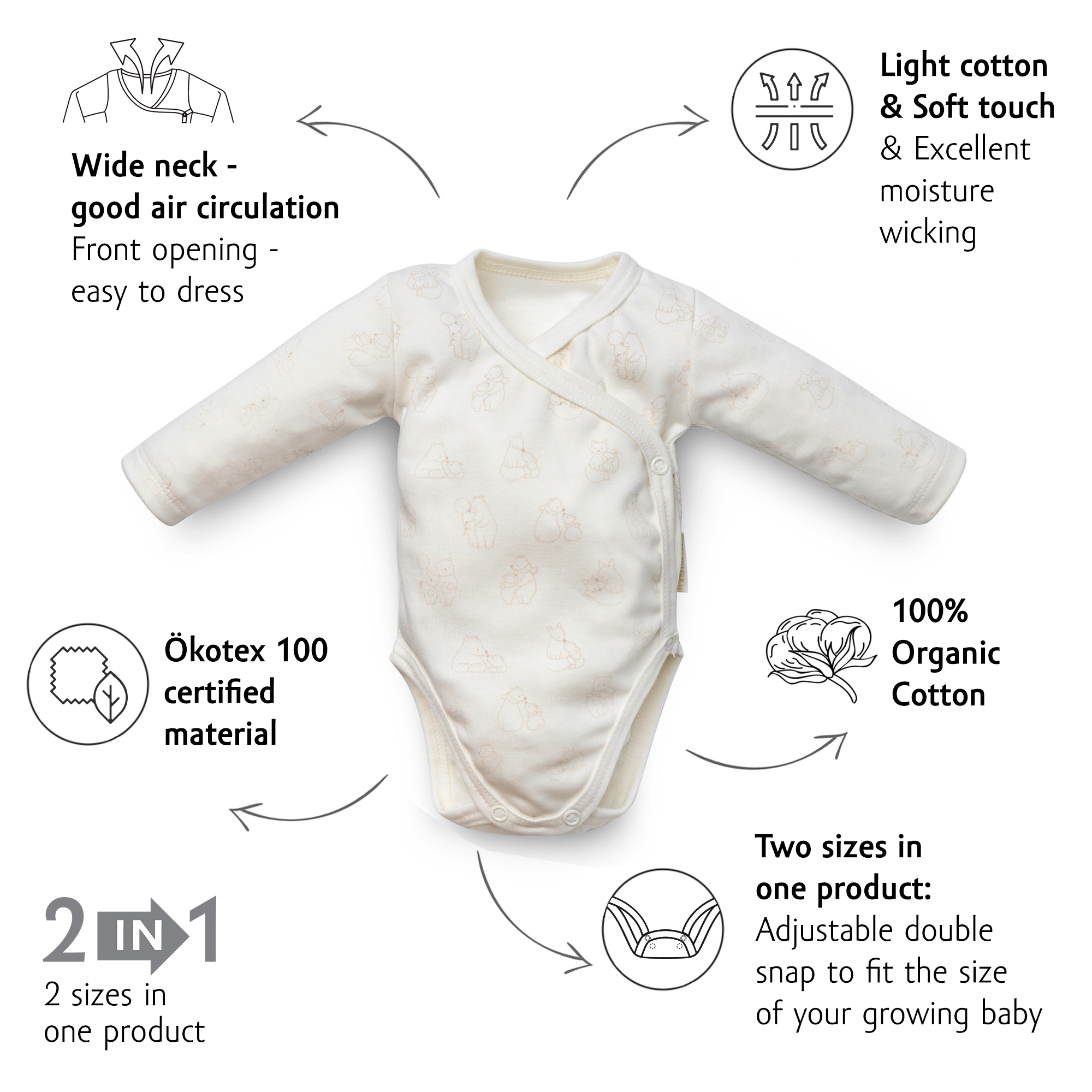 Kenguru Gold Body benkica "full print" 50-56 - Slika 2