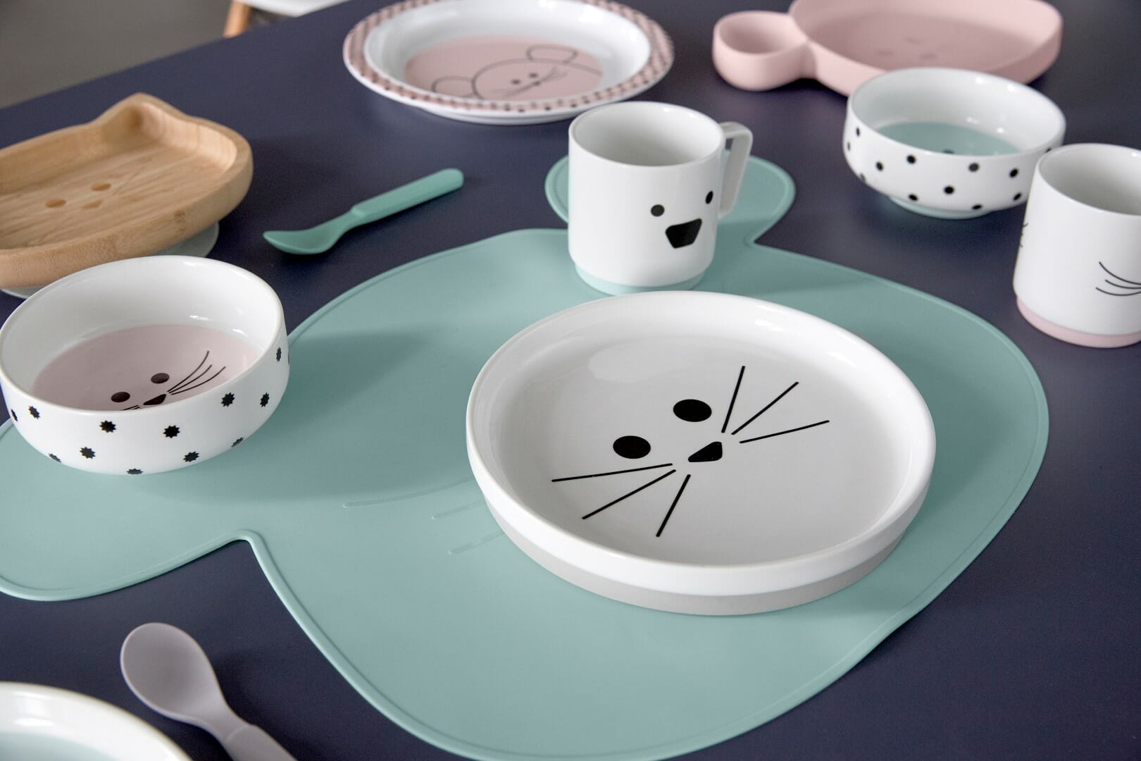 Lässig Silikonski podložak Little Chums Mouse plavi - Slika 14