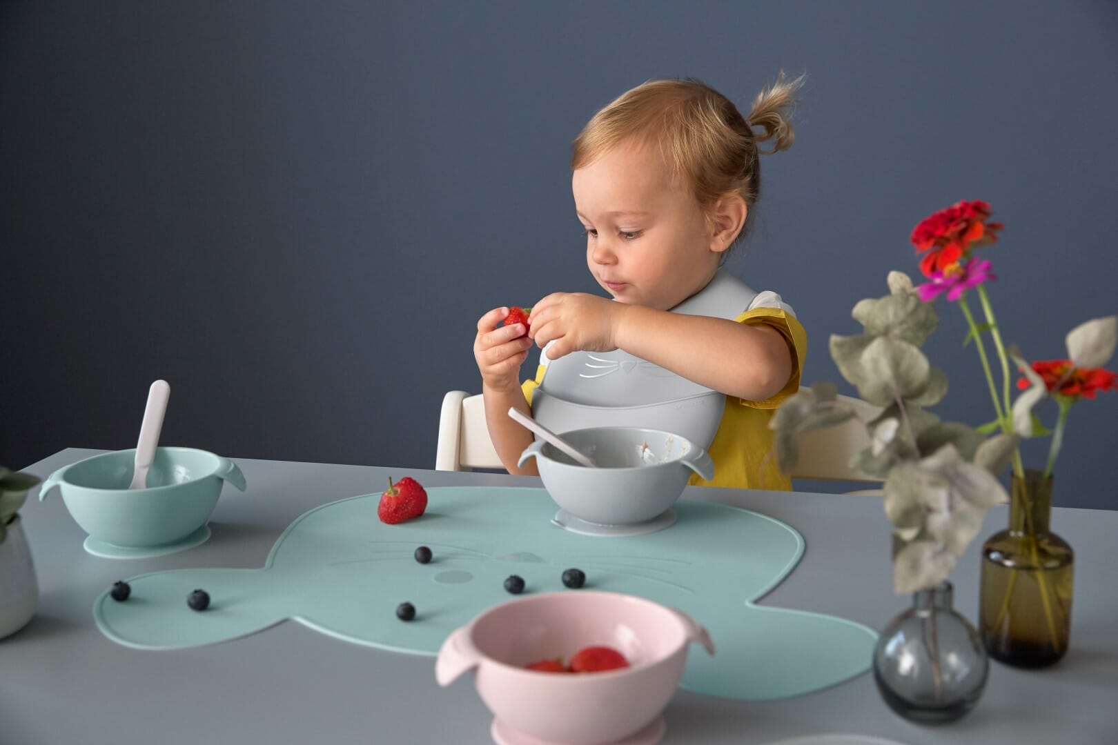 Lässig Silikonski podložak Little Chums Mouse plavi - Slika 7