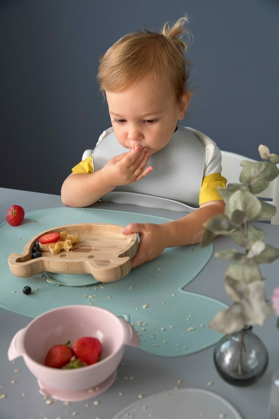 Lässig Silikonski podložak Little Chums Mouse plavi - Slika 6