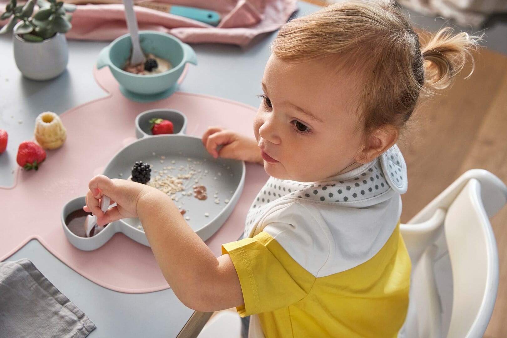 Lässig Silikonski tanjur Silicone Little Chums Mouse plavi - Slika 2