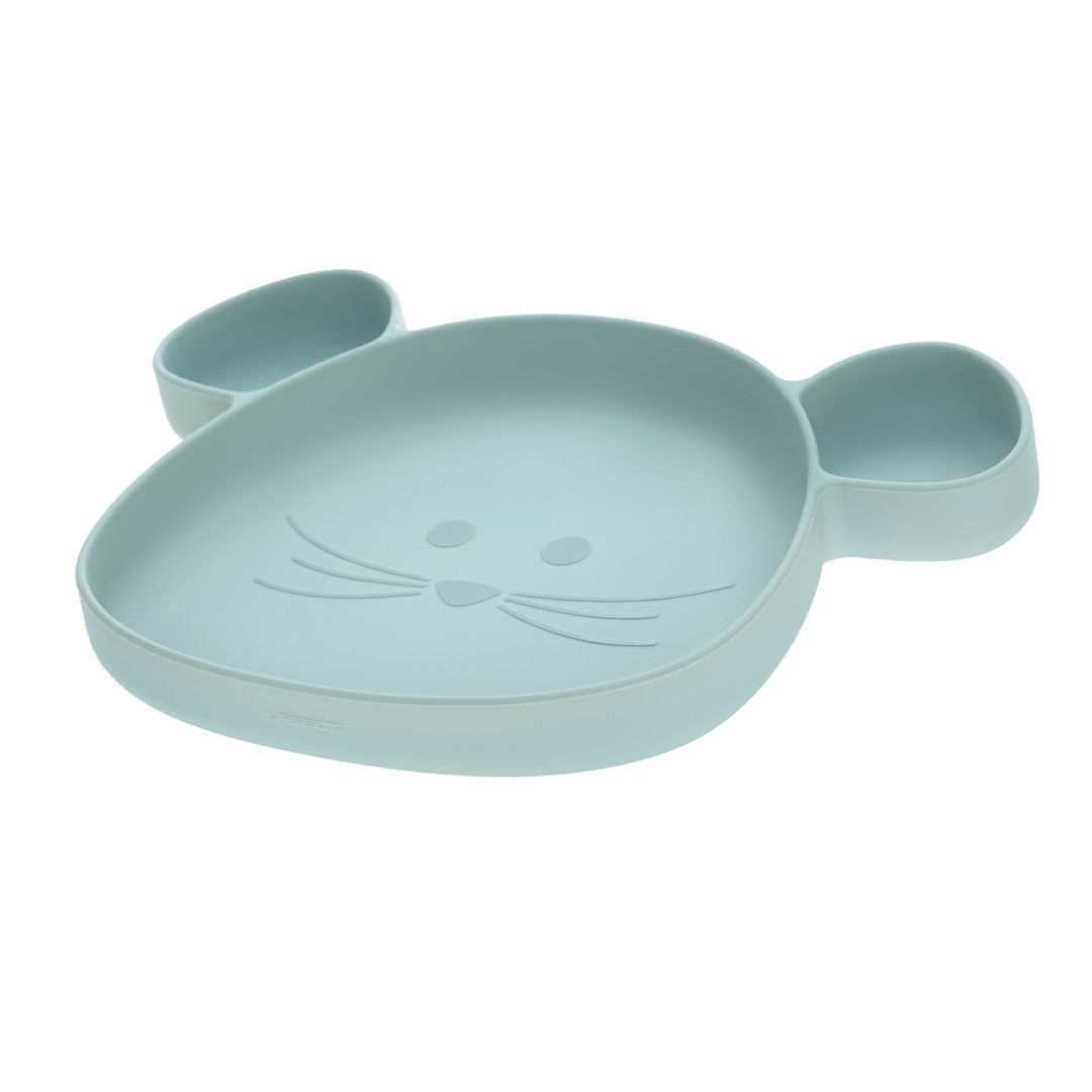 Lässig Silikonski tanjur Silicone Little Chums Mouse plavi