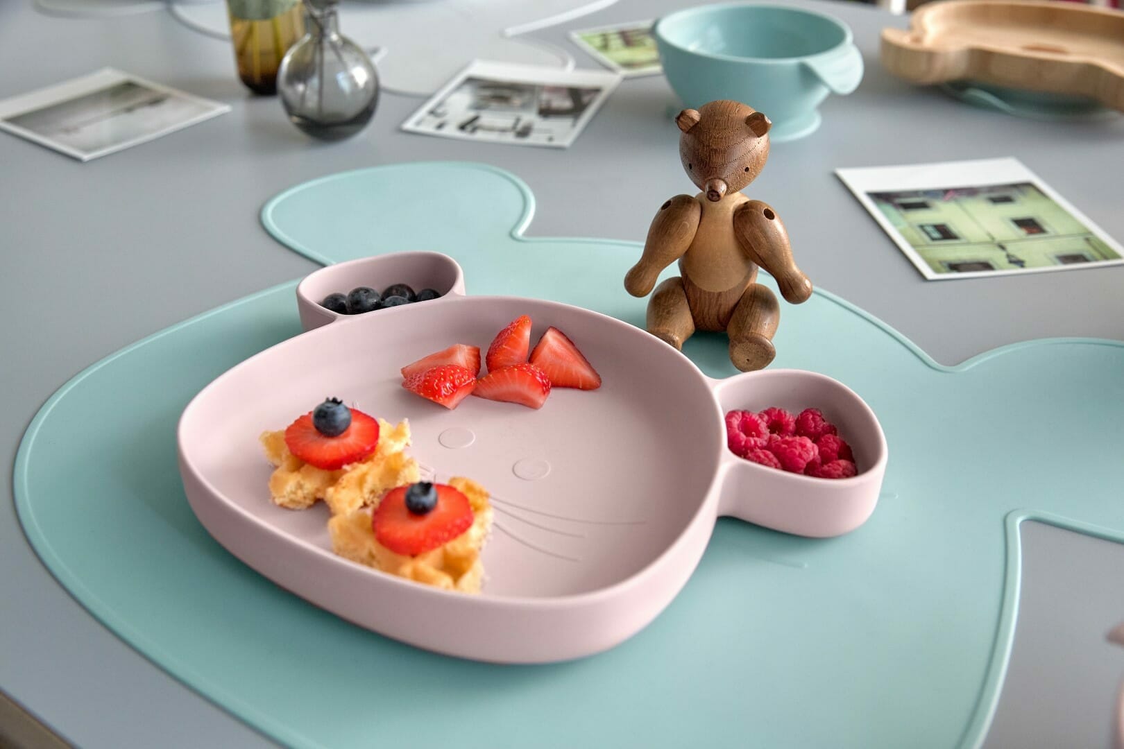 Lässig Silikonski podložak Little Chums Mouse plavi - Slika 9