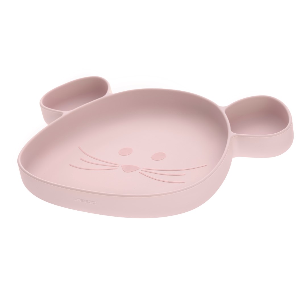 Lässig Silikonski tanjur Silicone Little Chums Mouse rozi