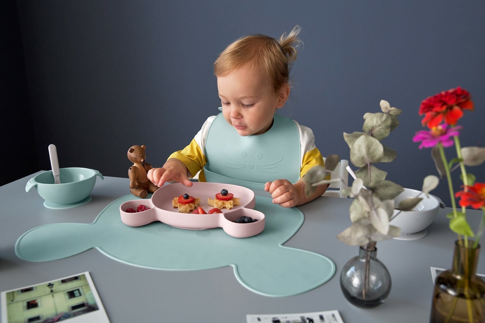 Lässig Silikonski tanjur Silicone Little Chums Mouse rozi - Slika 4