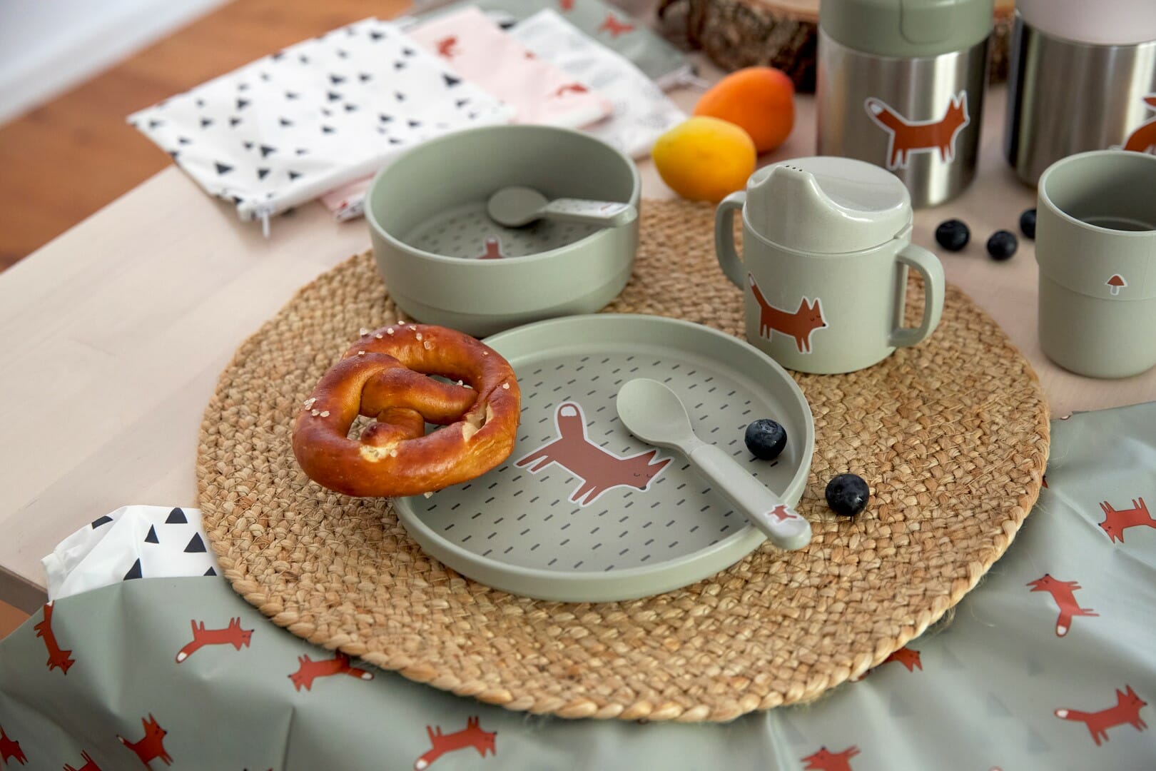 Lässig Posuđe Set PP/celuloza Little Forest Lisica (Tanjur, Zdjelica, Šalica, Žlica) - Slika 5