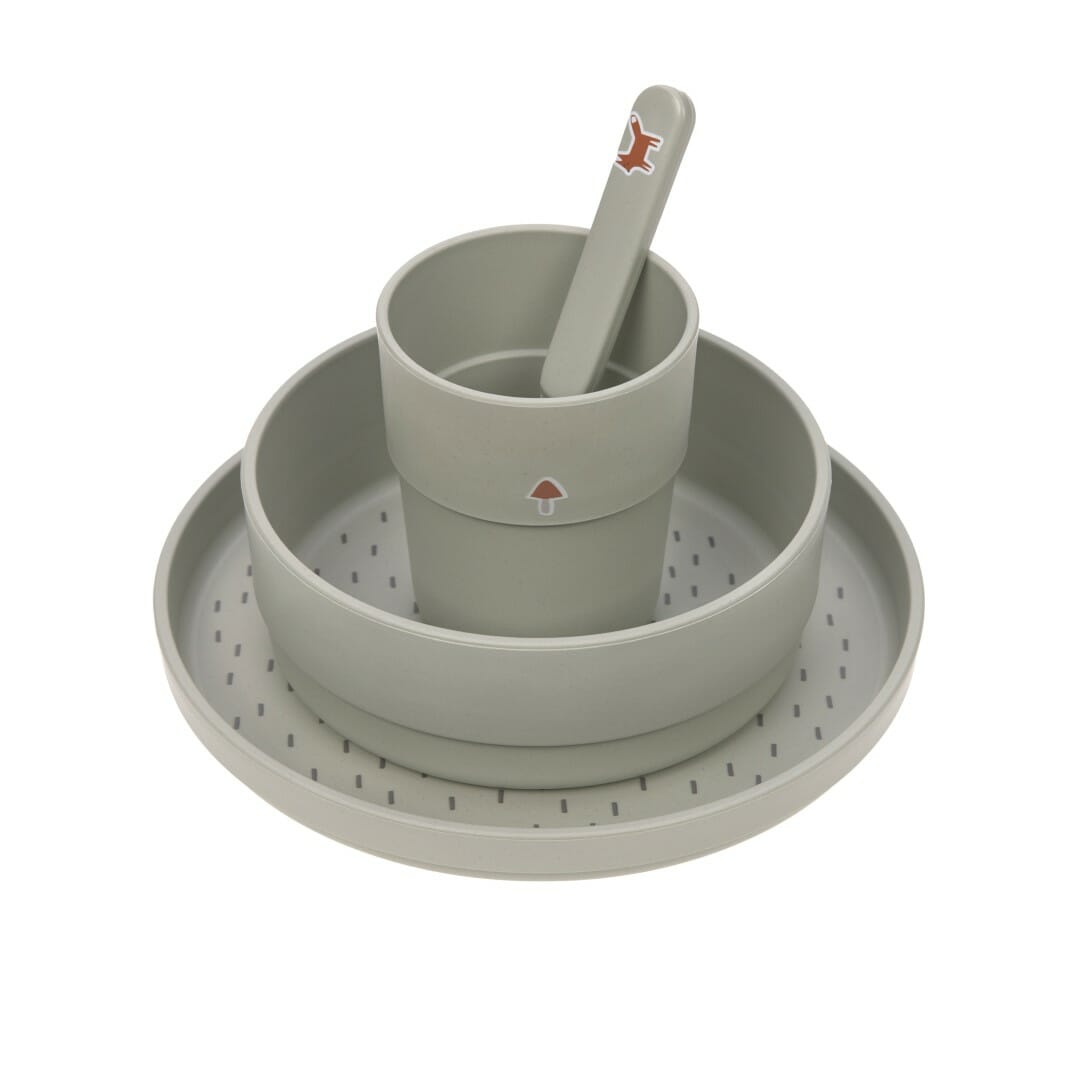 Lässig Posuđe Set PP/celuloza Little Forest Lisica (Tanjur, Zdjelica, Šalica, Žlica)