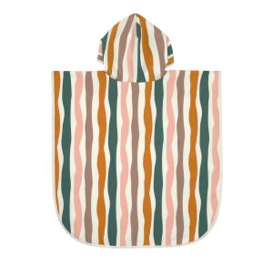 Lässig Pončo za plažu Waves pink/nature