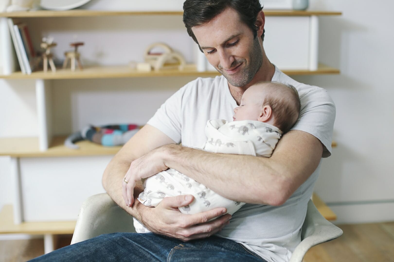 Ergobaby Dekica za zamatanje - Swaddler, Slonići - Slika 4