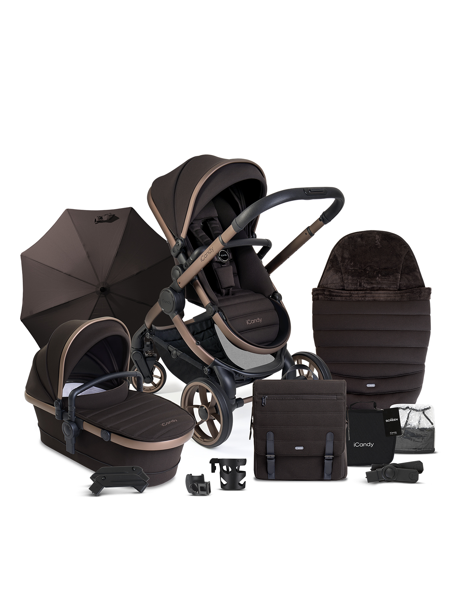 iCandy Peach 7 kolica 2u1, Pecan Phantom Complete Bundle