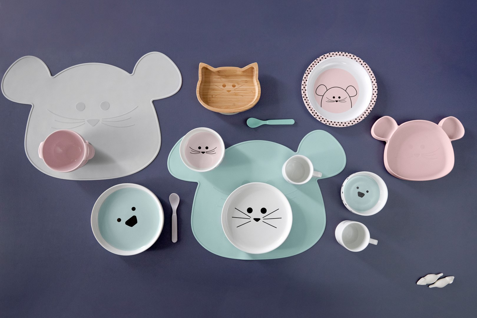 Lässig Silikonski podložak Little Chums Mouse sivi - Slika 4