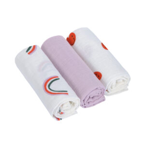 Lässig Tetra pelena M Happy Rascals Heart lavender 3 kom, 60 x 60 cm